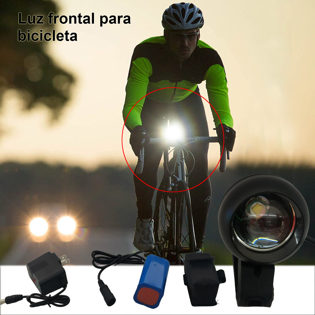Luz LED forntal recargable para bicicleta/BX2