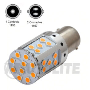 Luz led ámbar para pidevías y stop base 1156 y 1157