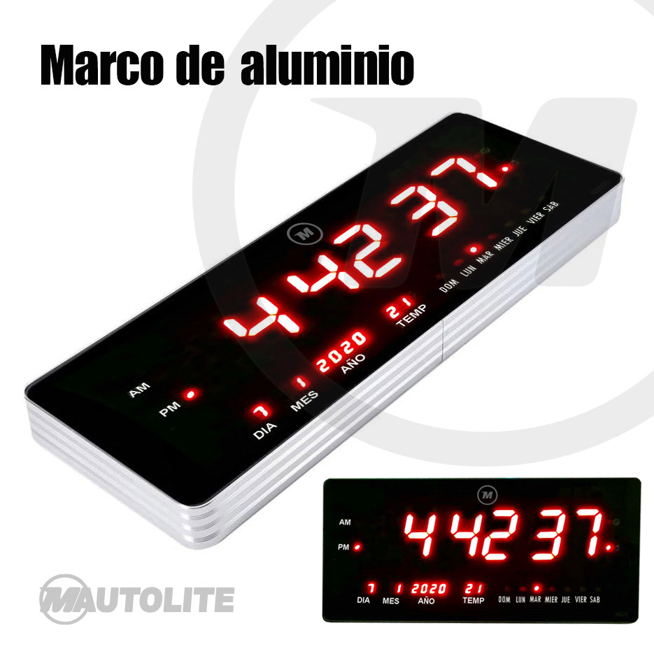 Reloj Digital de Pared con marco de aluminio Cronómetro y temporizador/5020  – Mautolite