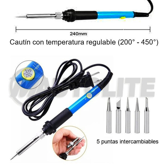 Kit De Soldadura Electronica 60W Temperatura Soldador De Estaño