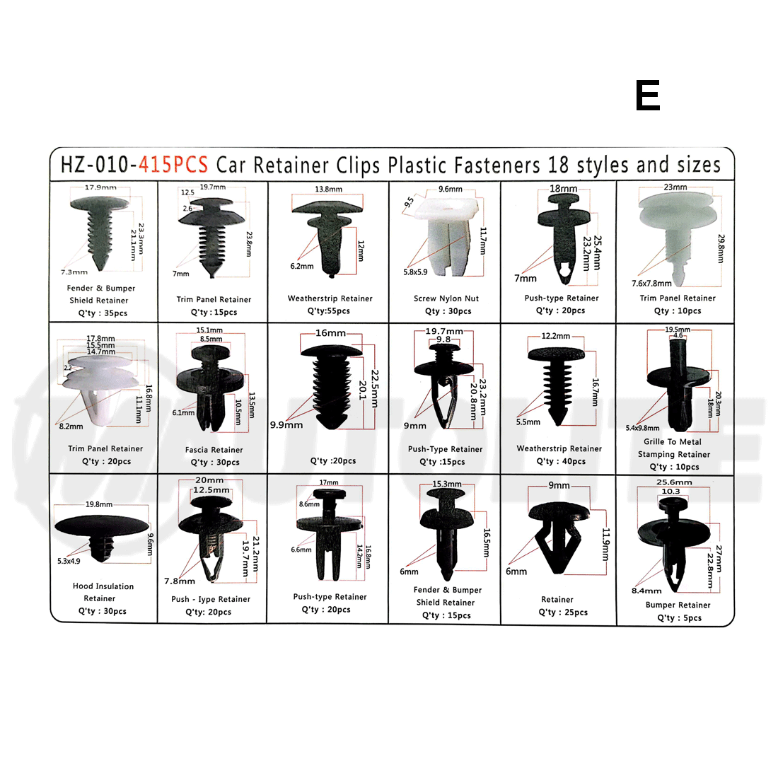 Caja-de-Grapas-Clip-Automótriz-Surtidos-299-Piezas-HZ-13-(4.1E)