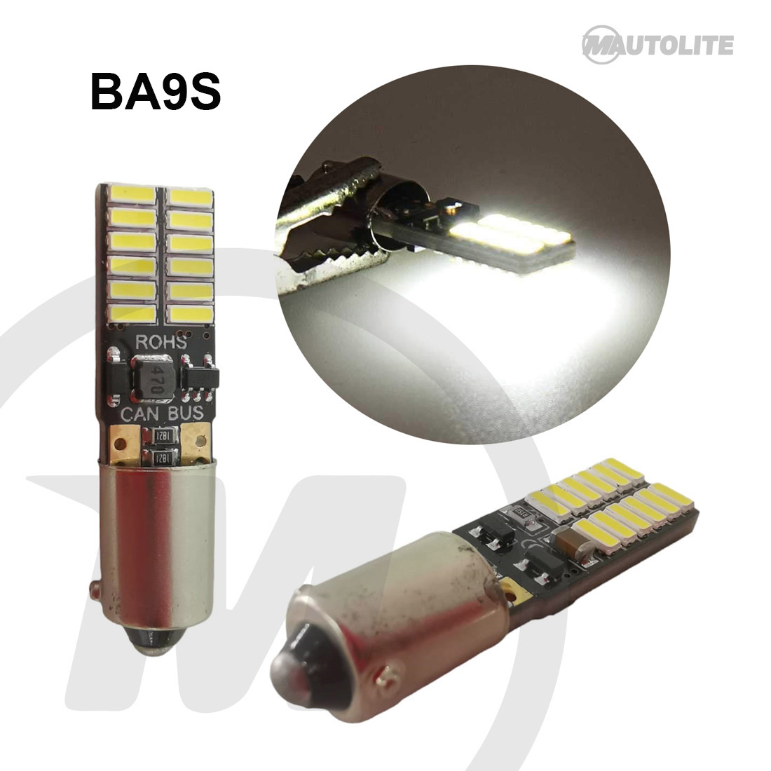 thumbnail image 2 of 2x LED Bulbs With Built-in Resistance – Replace BA9S, H6W, T4W, QZ1 (White) 2 of 5