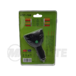 Voltímetro digital, termómetro y cargador, Dual USB