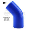 Manguera de silicona de 45°