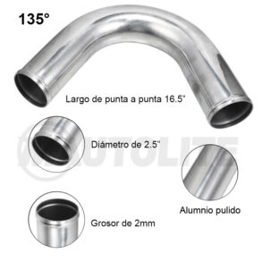 Tubo intake de 135° grados