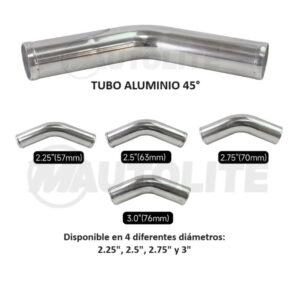 Tubo intake de 45° grados