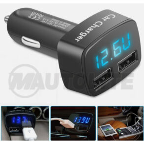 Voltímetro digital, amperímetro, termómetro y cargador