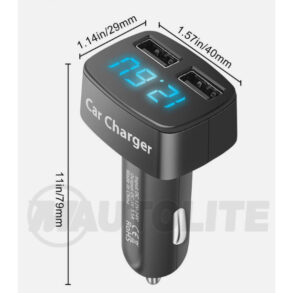 Voltímetro digital, amperímetro, termómetro y cargador