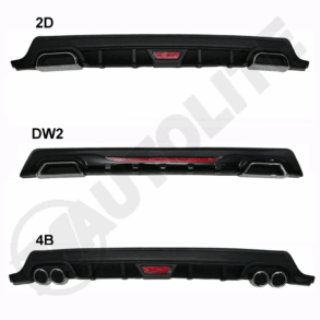 Volante D-Style-Difusor trasero simulador de doble escape universal