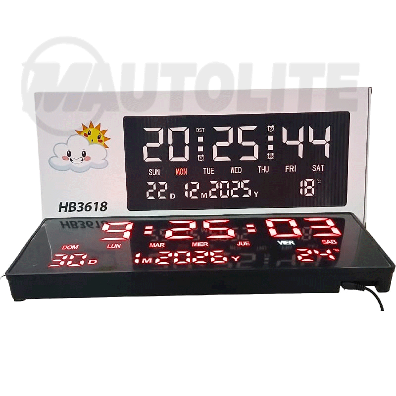 Reloj-Digital-de-Pared_HB3618-(1.2) Reloj digital de pared, cronómetro y temporizador